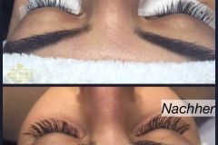 Wimpernverlängerung Vorher-Nachher-Vergleich